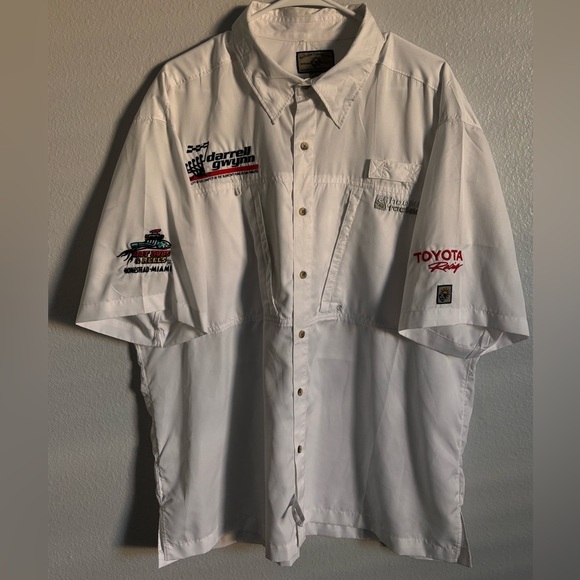 White Racing Team Button-Up Shirt - Picture 1 of 9